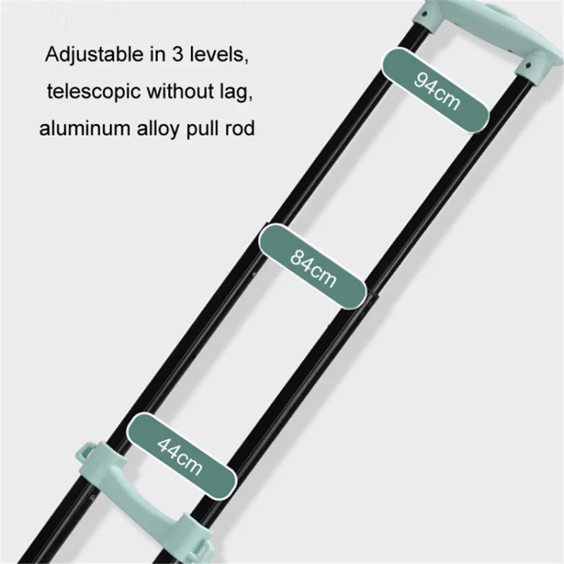 Folding Shopping Trolley 2-Wheels Shopping Cart Grocery Trolley with Storage Bag - Green