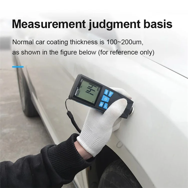 MESTEK CT02C 0-1500um Car Paint Coating Thickness Gauge USB Rechargeable Fe / Nfe Thickness Meter