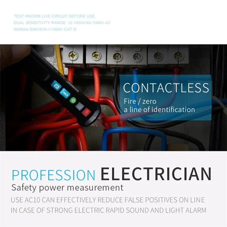 Detección de Voltaje de Cable Multifunción Mestek AC10 Pen a Prueba Eléctrico Inteligente