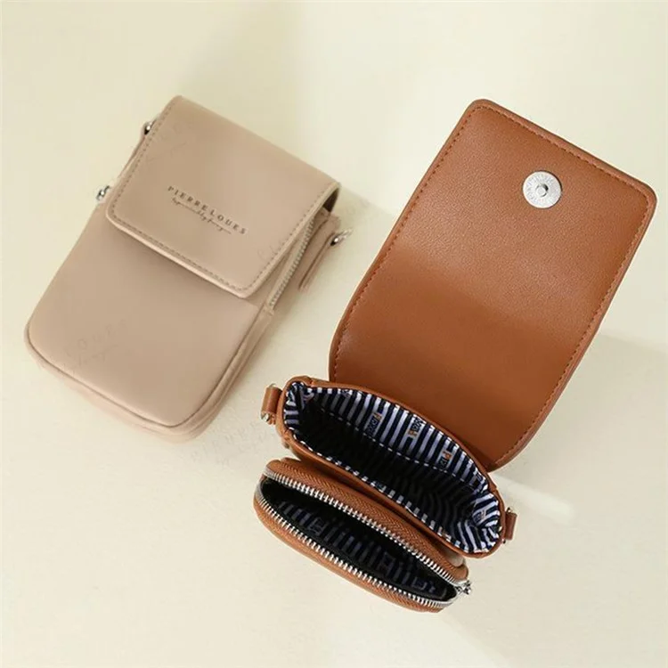 PIERRE LOUES PL614-44 PU Leather Women Crossbody Bag Phone Cosmetics Carrying Bag - Blue