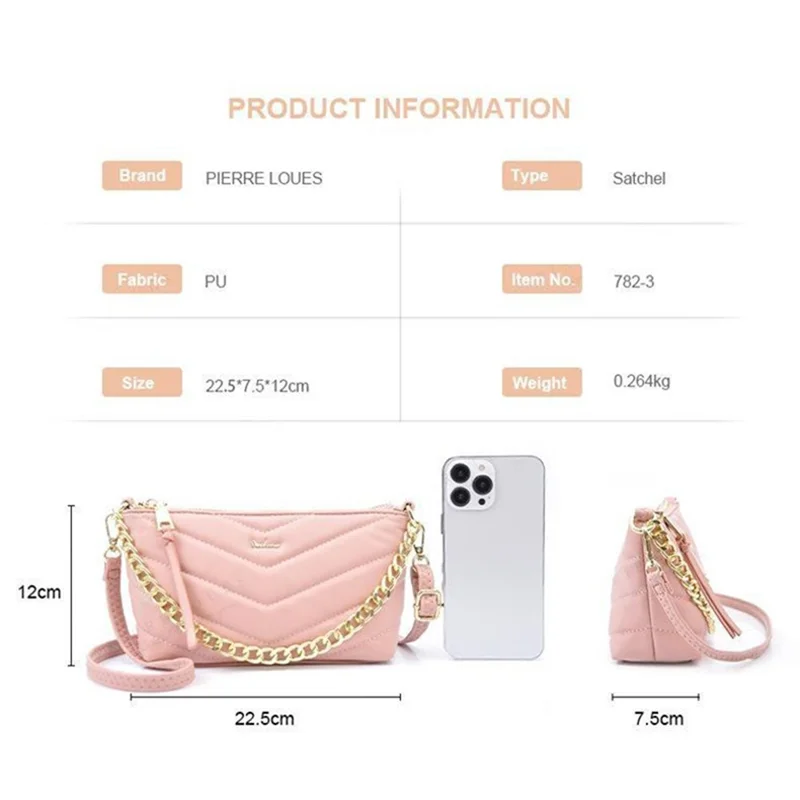 PIERRE LOUES PL782-3 Stylish Under Arm Bag PU Leather Women Crossbody Bag - Green