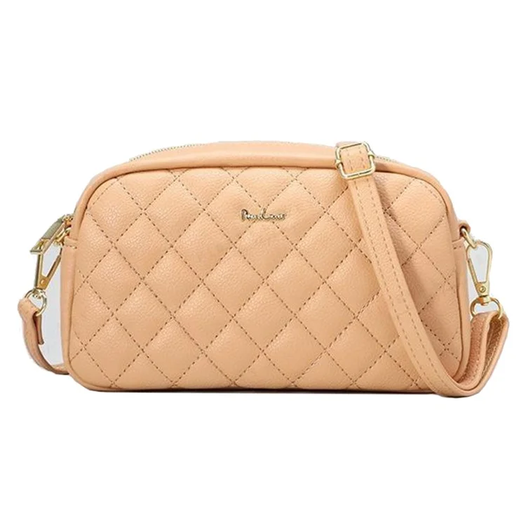 PIERRE LOUES PL614-68 Borsa a spalla in pelle sintetica PU con motivo a rombi per donna - Giallo