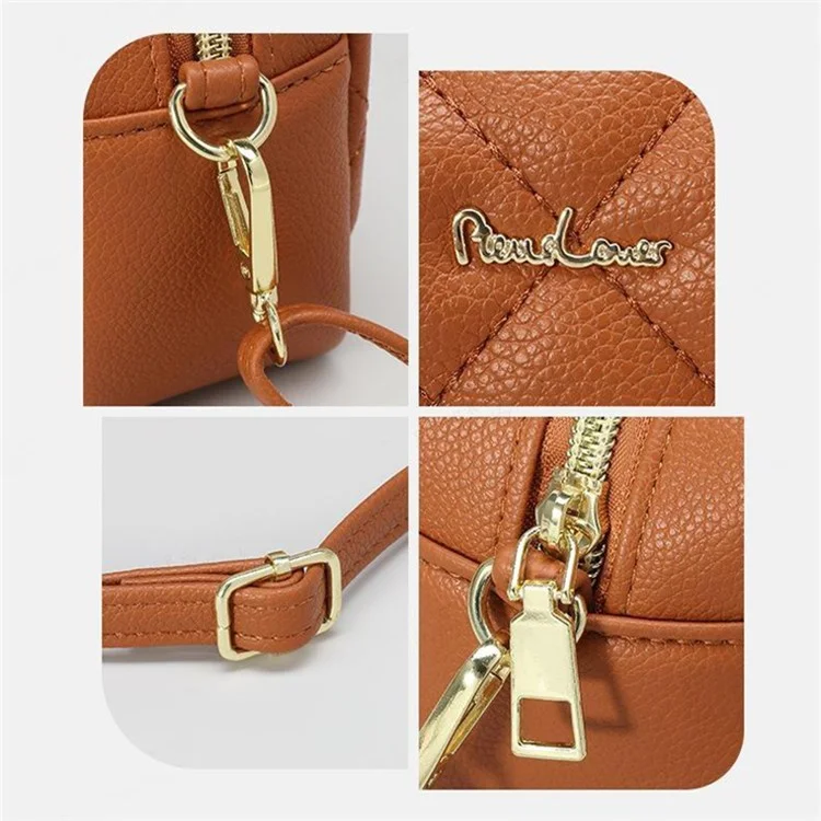 PIERRE LOUES PL614-68 Borsa a spalla in pelle sintetica PU con motivo a rombi per donna - Giallo