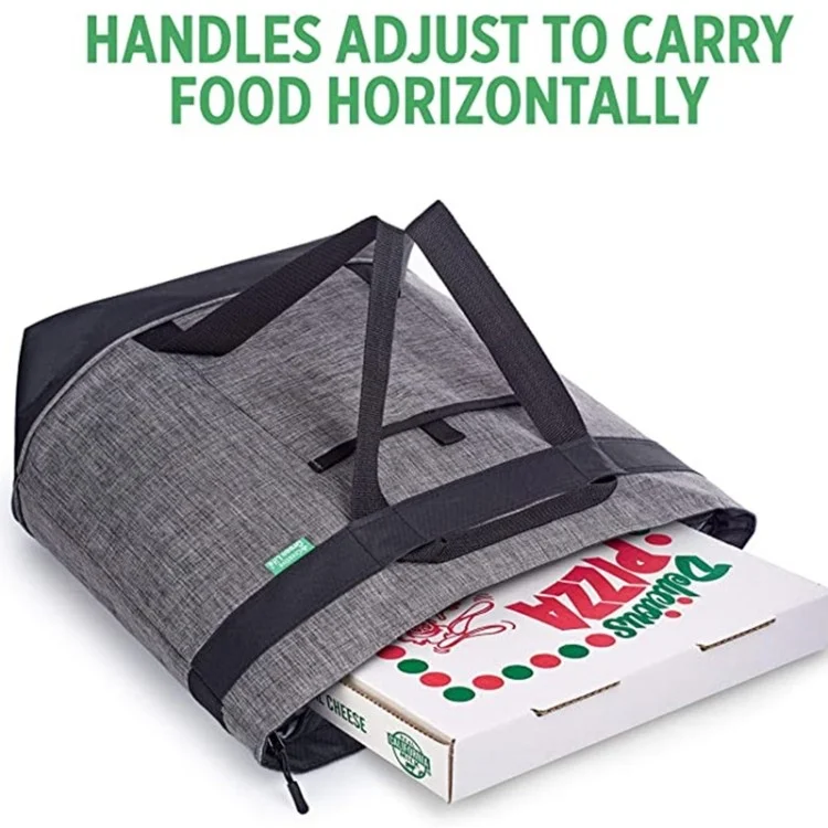 Large Capacity Insulated Lunch Tote Bag Picnic Single Shoulder Cooler Bag - Light Grey