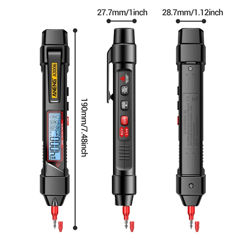 ANENG A3006 4000 Counts Pen Type Multimeter AC / DC Voltage Tester, Standard Version