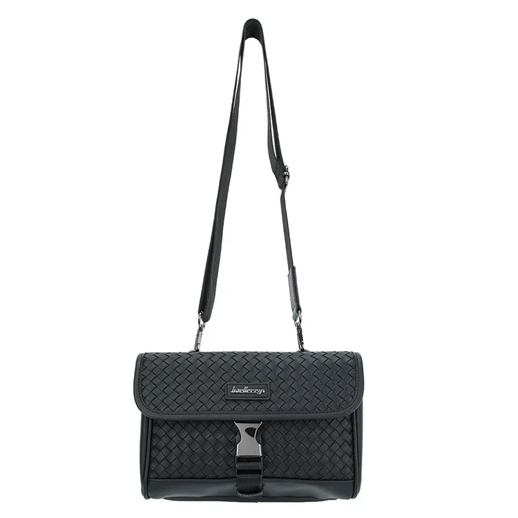 BAELLERRY N8926 Business Men Schultertasche Gewebtes PU-Leder Umhängetasche