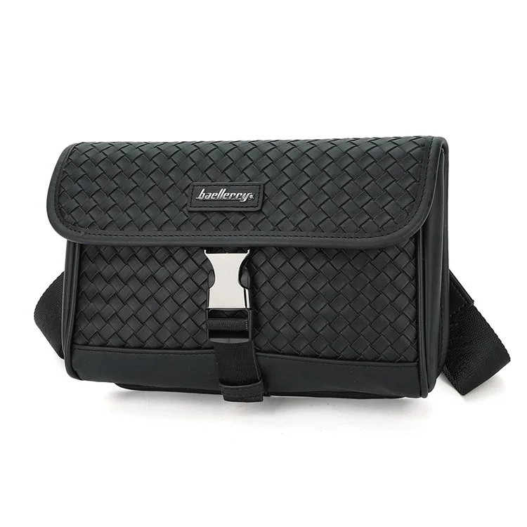 BAELLERRY N8926 Business Men Schultertasche Gewebtes PU-Leder Umhängetasche