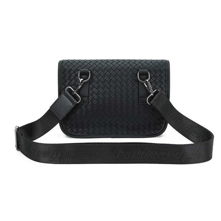 BAELLERRY N8926 Business Men Schultertasche Gewebtes PU-Leder Umhängetasche