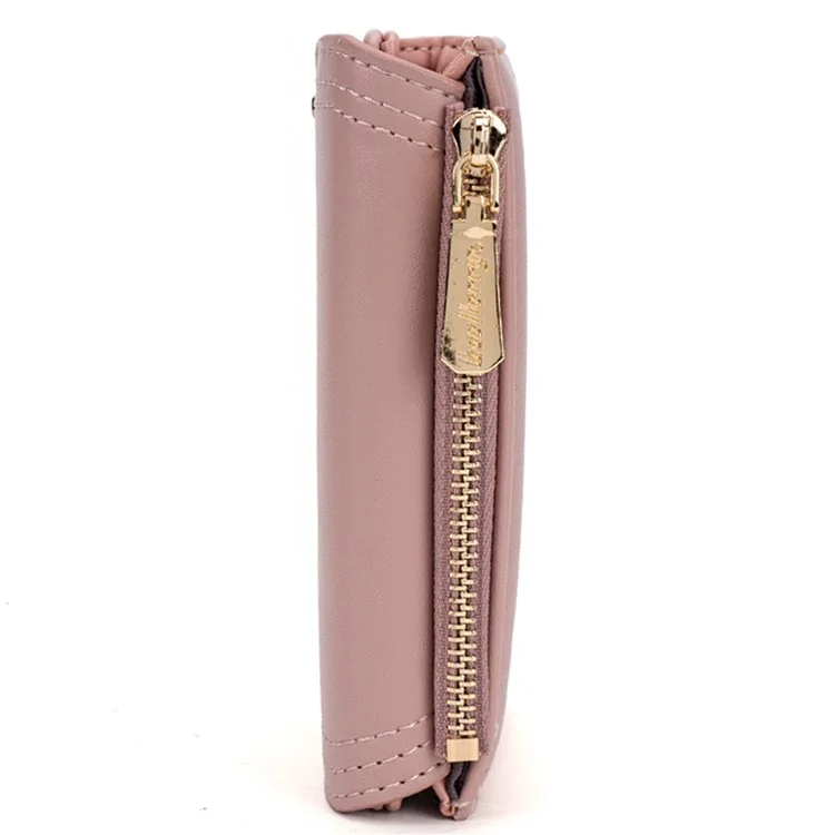 BAELLERRY N8326 Splicing Color Teen Girls Wallet PU Leather Card Storage Holder Pouch - Pink