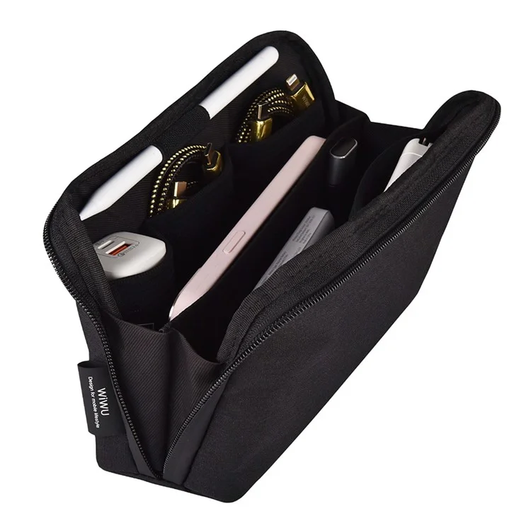 WIWU Alpha Waterproof Polyester Storage Bag Pouch for Pen. Cell Phone, Cable, Wall Charger