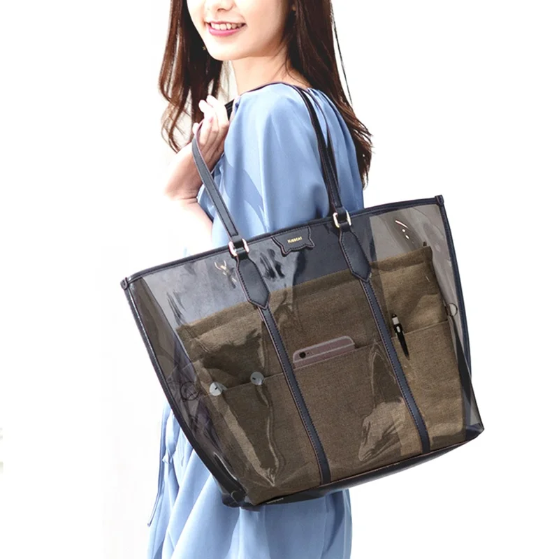 270 Waterproof 300D Oxford Cloth Travel Organizer Makeup Bag, Size: L - Light Coffee