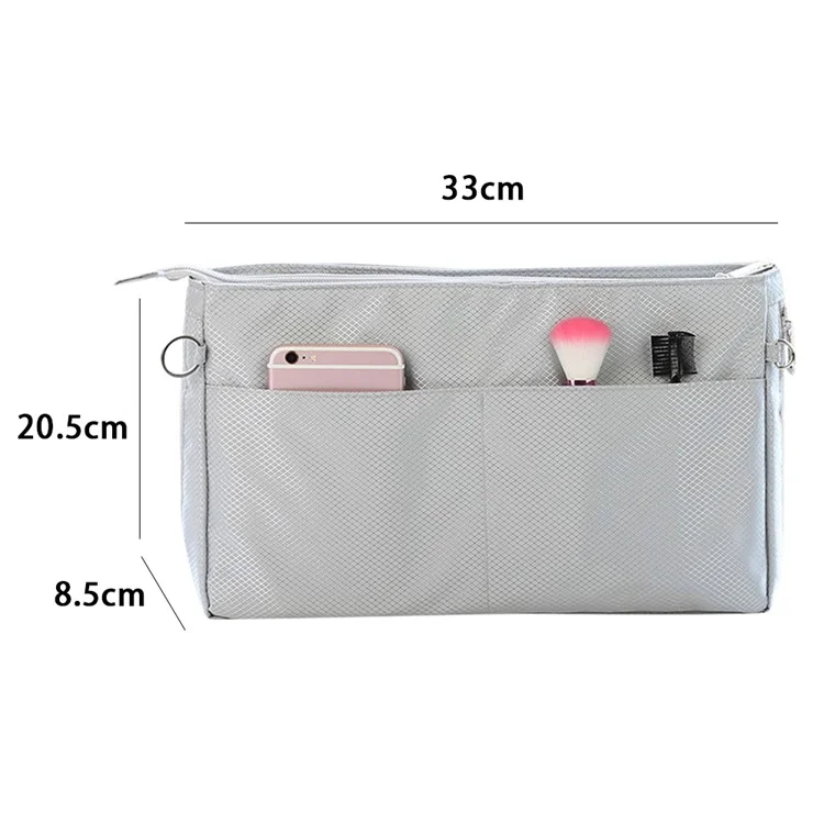 839 Waterproof Nylon Travel Organizer Expandable Space Makeup Bag, Size: L - Black