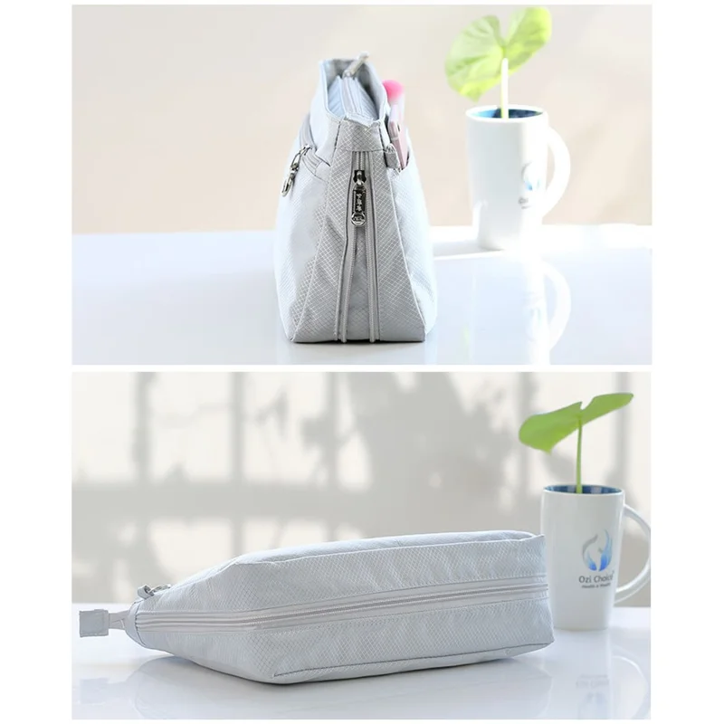 839 Expandable Space Waterproof Nylon Travel Cosmetic Bag, Größe: S - Grau