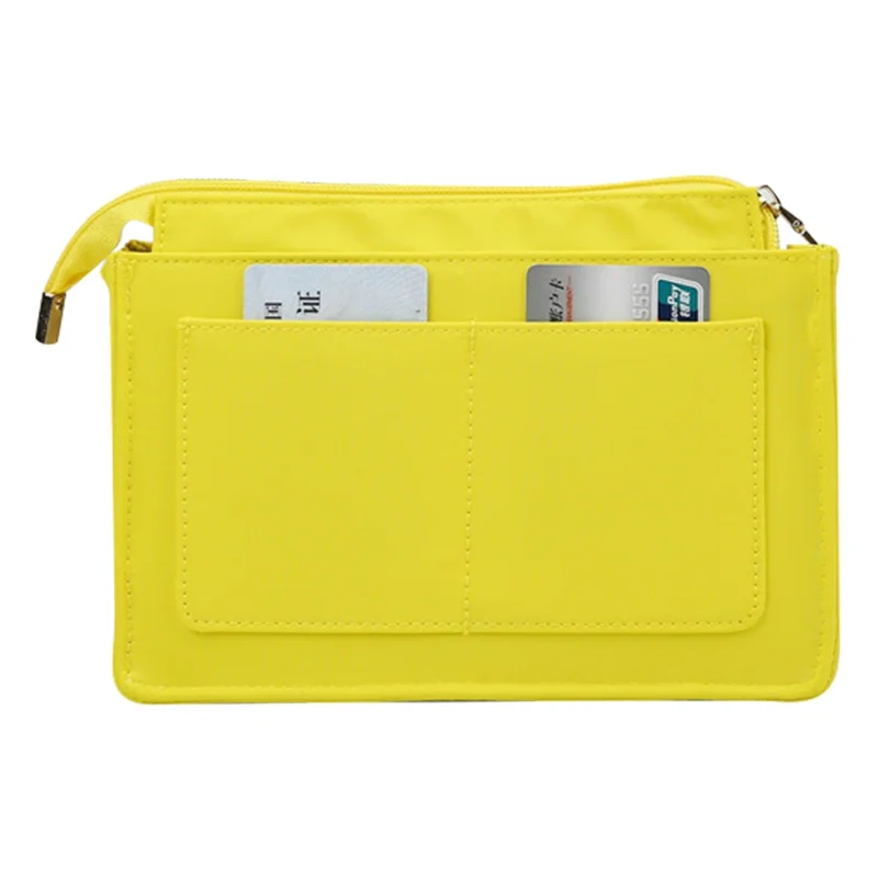 968 Handbag Liner Cosmetic Bag Waterproof Nylon Travel Insert Organizer, Size S - Yellow