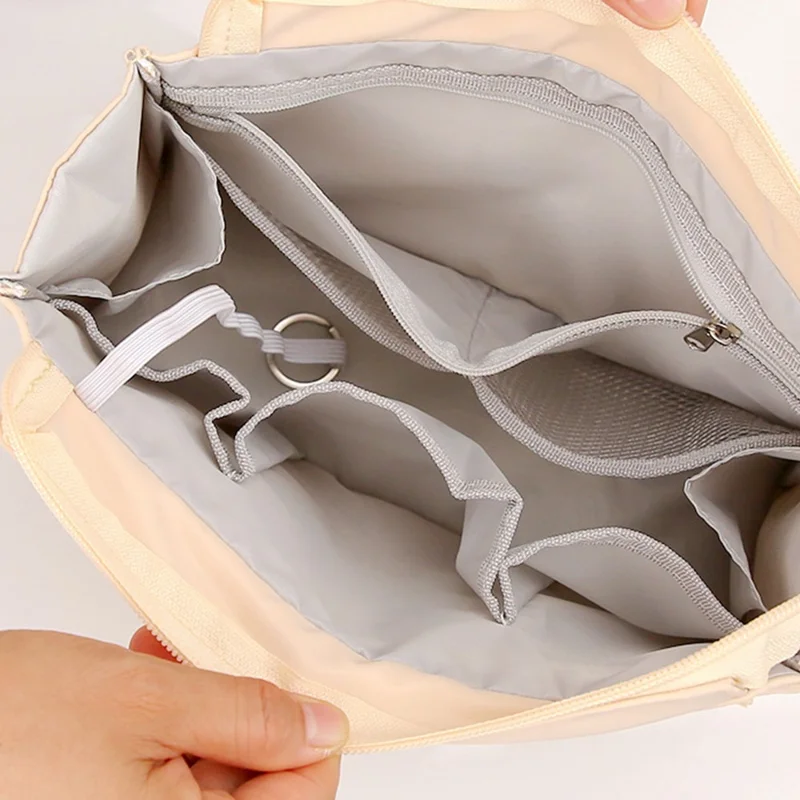 968 Handbag Liner Cosmetic Bag Waterproof Nylon Travel Insert Organizer, Size S - Yellow