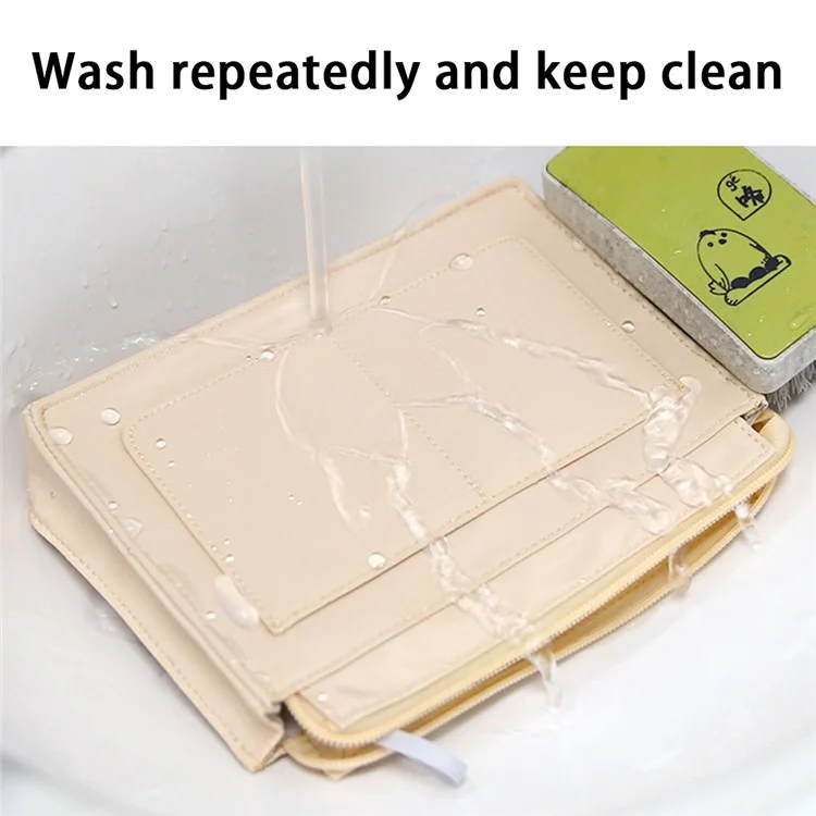 Organizador de inserciones portátil 968 Bolso de cosméticos impermeable para viajes, talla XL - Caqui