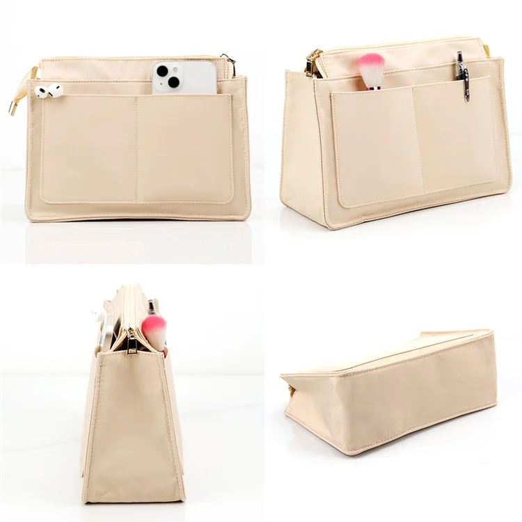 Organizador de inserciones portátil 968 Bolso de cosméticos impermeable para viajes, talla XL - Caqui