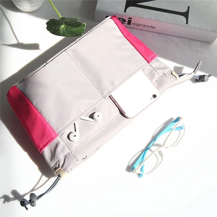 256 Large Capacity Waterproof Nylon Storage Bag Contrast Color Cosmetic Bag - Grau