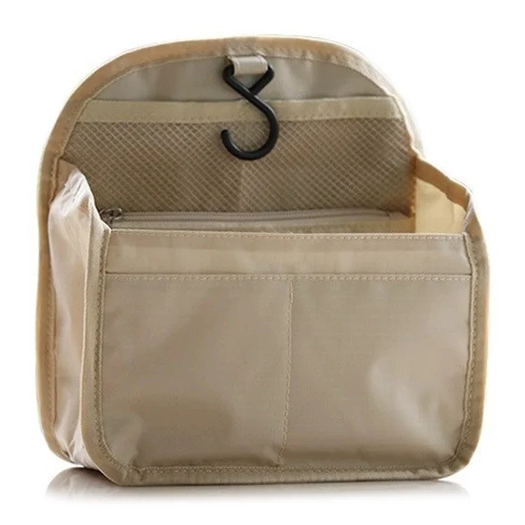 Sac de toilette à crochet suspendu 218 en toile d'Oxford Organisateur de voyage Sac à cosmétiques 27x13x31cm - Kaki 