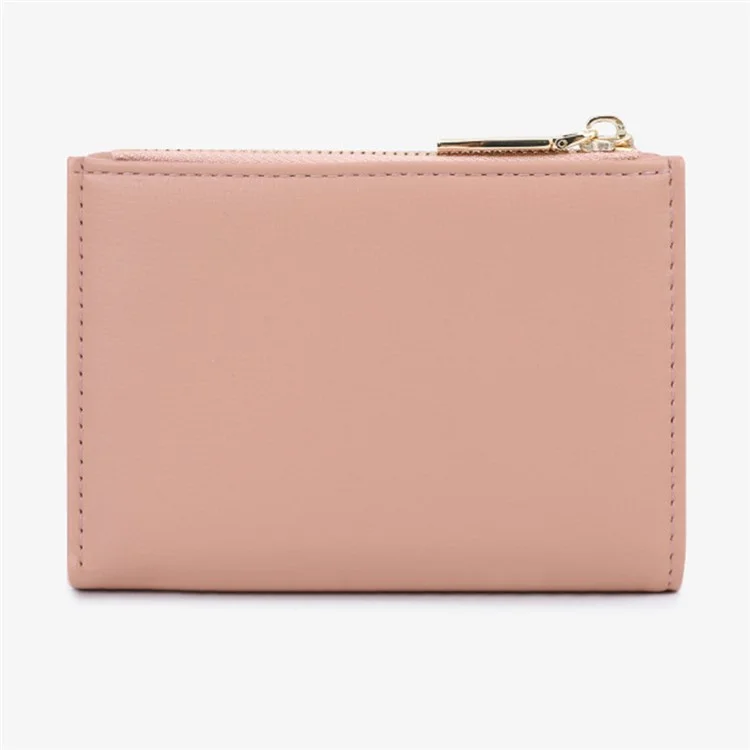 TAILIAN T2602-340 Cartera Plegable Corta de Piel de Imitación para Mujer con Cremallera y Monedero - Rosa Profundo