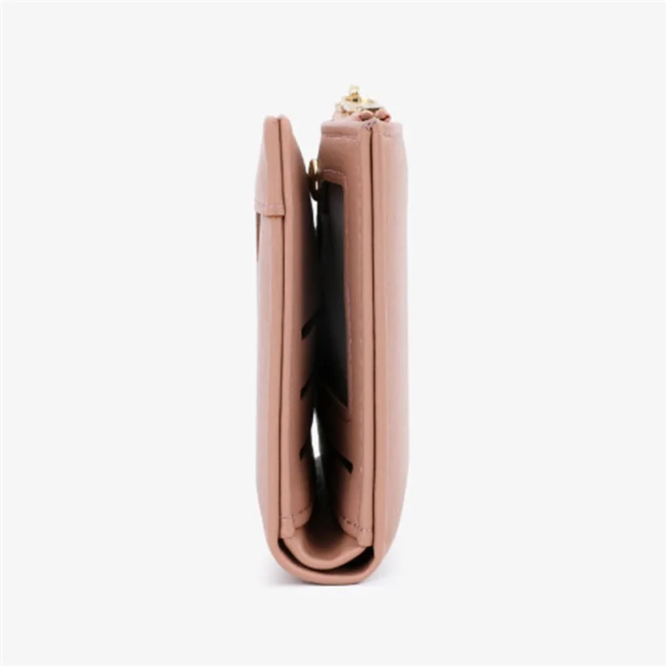 TAILIAN T2602-340 Cartera Plegable Corta de Piel de Imitación para Mujer con Cremallera y Monedero - Rosa Profundo