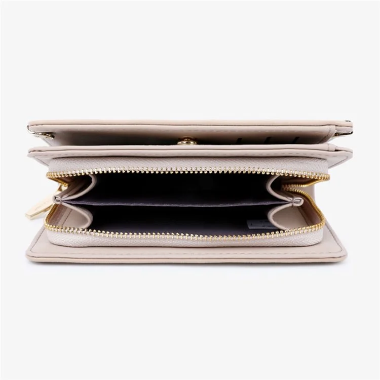 TAILIAN T2711-006 Pearl Decor Stylish Women Wallet PU Leather Zipper Pocket Purse - Black