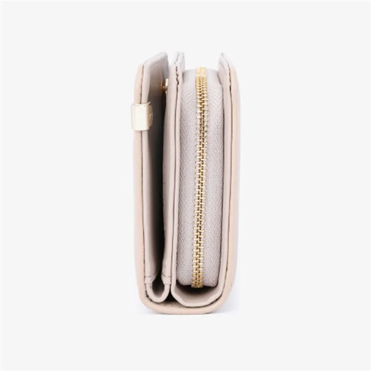 TAILIAN T2711-006 Pearl Decor Stylish Women Wallet PU Leather Zipper Pocket Purse - Black
