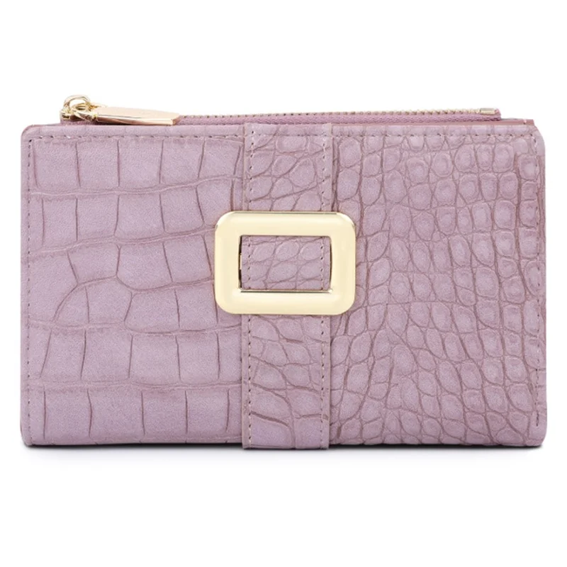TAILIAN T2607-029 Crocodile Texture PU Leather Women Wallet with Zipper Pocket - Purple