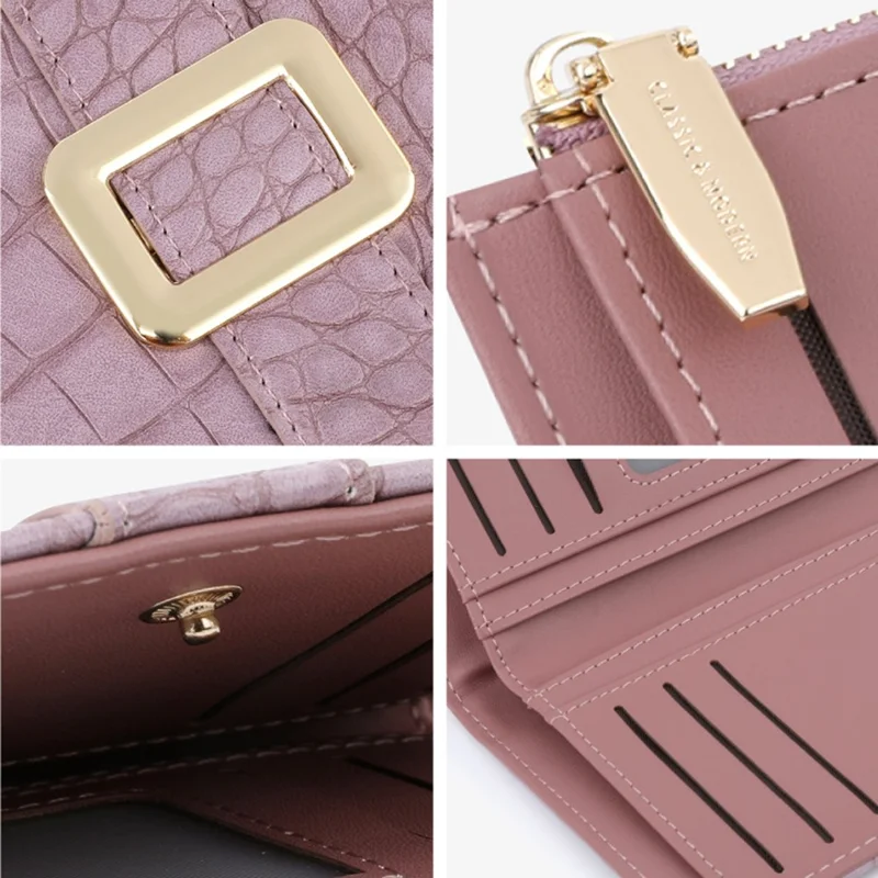 TAILIAN T2607-029 Crocodile Texture PU Leather Women Wallet with Zipper Pocket - Green