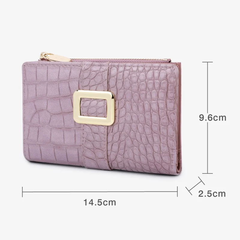 TAILIAN T2607-029 Crocodile Texture PU Leather Women Wallet with Zipper Pocket - Green