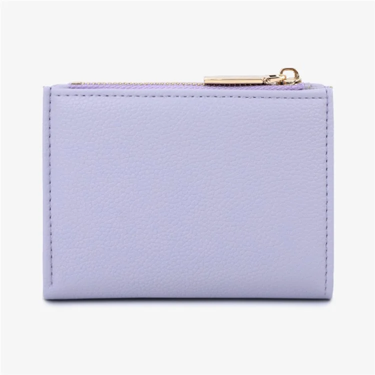 TAILIAN T2051-006 Litchi Texture PU Leder Kurze Geldbörse für Frauen - Lila