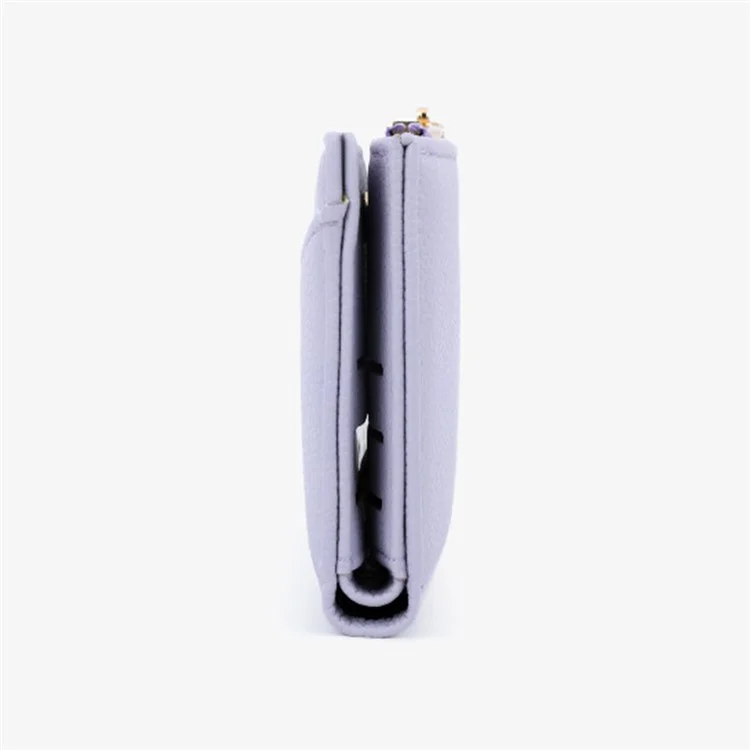 TAILIAN T2051-006 Litchi Texture PU Leder Kurze Geldbörse für Frauen - Lila