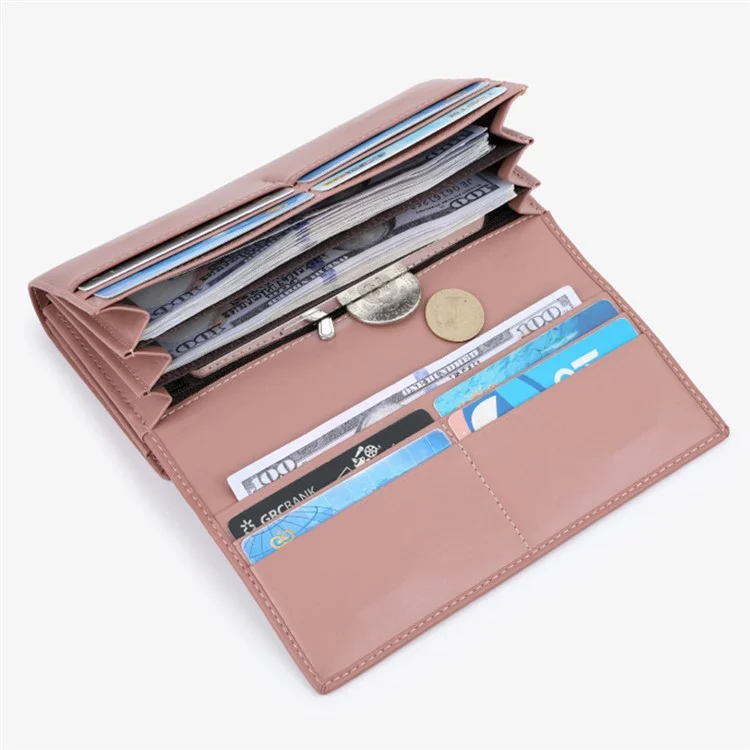 TAILIAN T8703-001 Geldbörse für Damen aus PU-Leder, Clutch-Tasche mit Magnetverschluss - Braun
