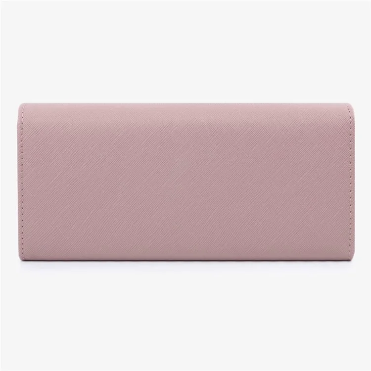 TAILIAN T5540-001 Carteira Feminina Textura Cruzada de Couro PU Bolsa de Moeda - Uva Roxa