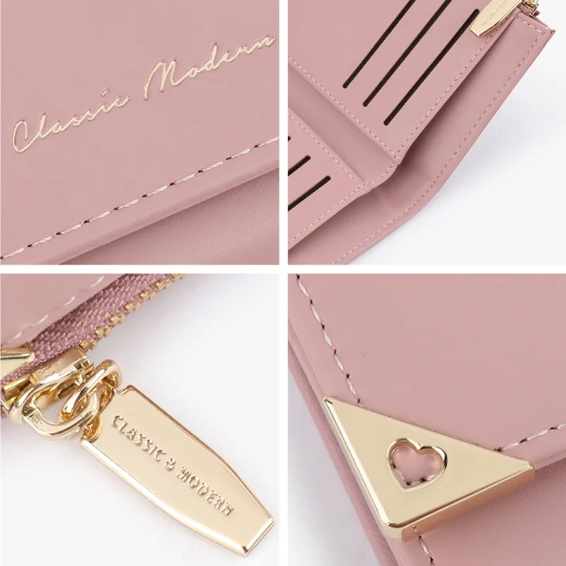 TAILIAN T6223-041 Foldable Short Wallet Trifold Leather Pocket Purse Card Holder - Blue