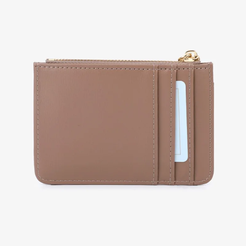 TAILIAN TB149-001 Small Wallet Zipper Card Holder Coin Changes Purse with Keychain - Orange