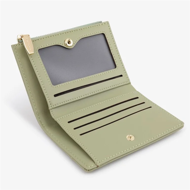 TAILIAN T2602-337 Короткий бифольдный бумажник с окошком для удостоверения личности, держателем для карт, отделением для купюр и монет - зеленый