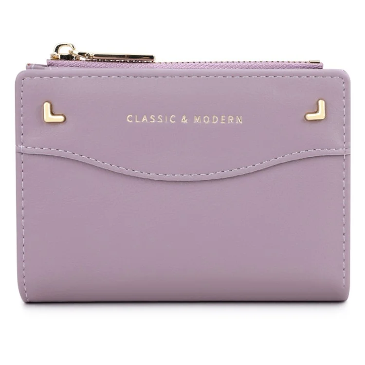TAILIAN T2602-337 Portafoglio Bifold Corto ID Finestra Supporto Carta Contanti Tasca Portamonete - Viola