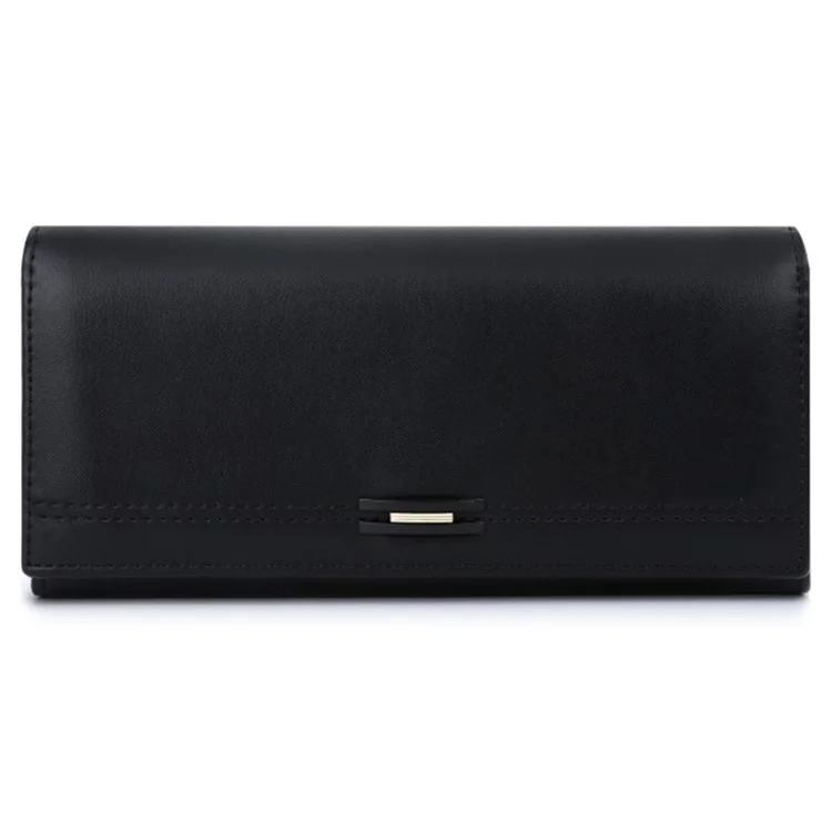 TAILIAN T8603-001 Portefeuille Femme Poche Zippée en Cuir PU avec Boucle Magnétique - Noir