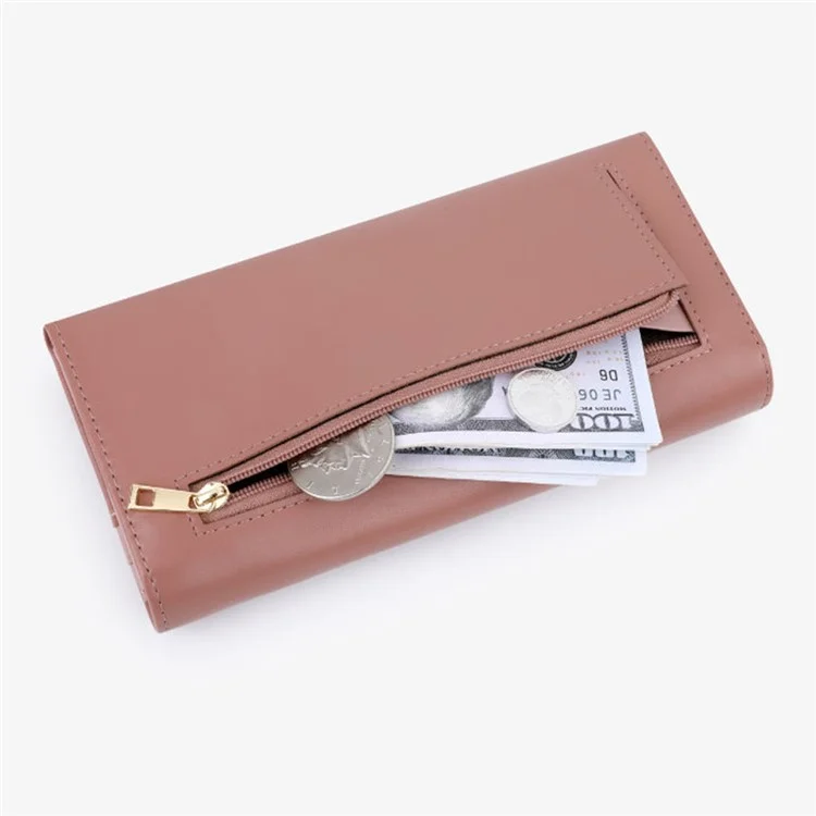 TAILIAN T8603-001 Portefeuille Femme Poche Zippée en Cuir PU avec Boucle Magnétique - Noir
