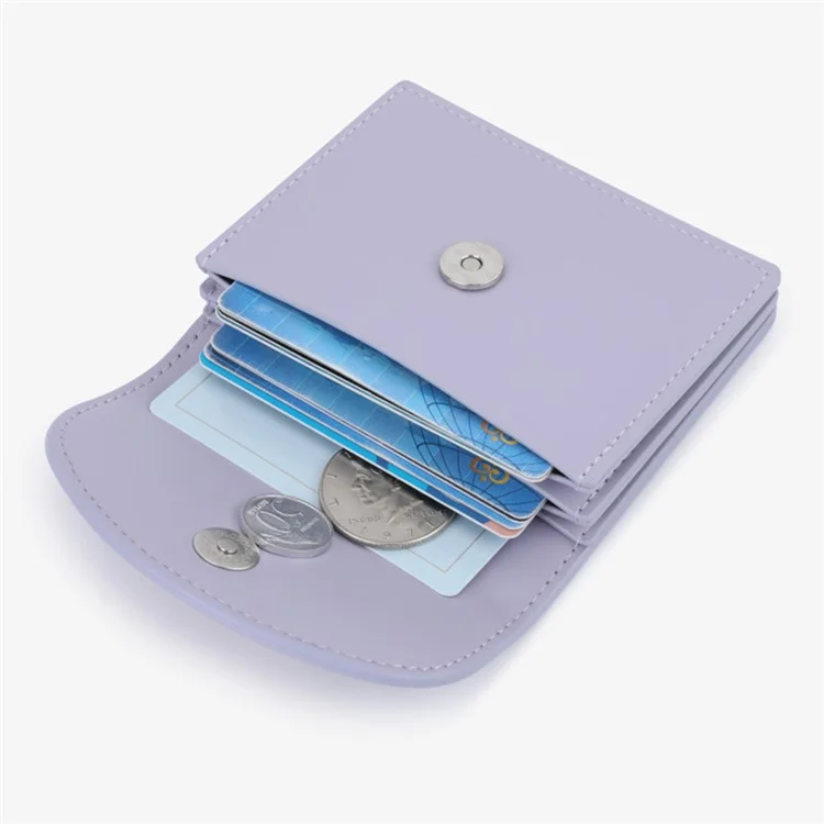 TAILIAN TB142-002 Portefeuille pour femme Couleur unie Cuir PU Petite Porte-monnaie - Violet