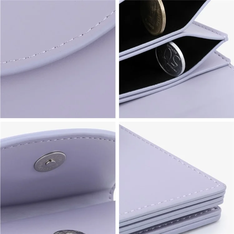 TAILIAN TB142-002 Portefeuille pour femme Couleur unie Cuir PU Petite Porte-monnaie - Violet