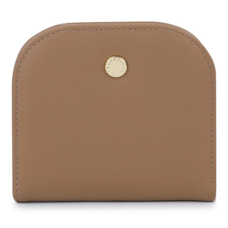 TAILIAN T2052-001 Mini Women Purse Semicircle Solid Color Girl Cash Wallet - Apricot