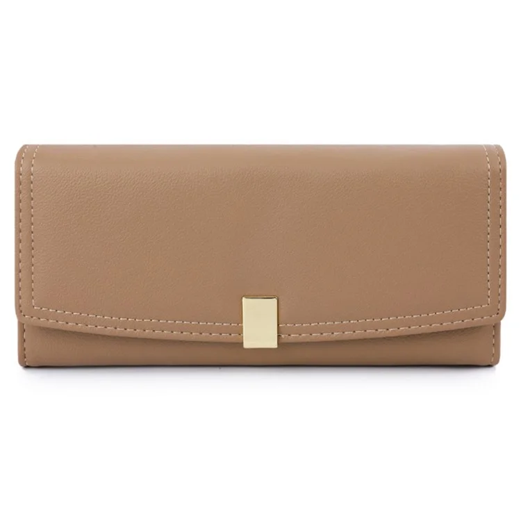 TAILIAN T5601-130 Damen Geldbörse Lange Trifold Geldbörse PU-Leder Clutch Bag - Aprikose
