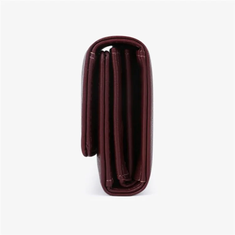 TAILIAN T5601-130 Damen Geldbörse Lange Trifold Geldbörse PU-Leder Clutch Bag - Aprikose