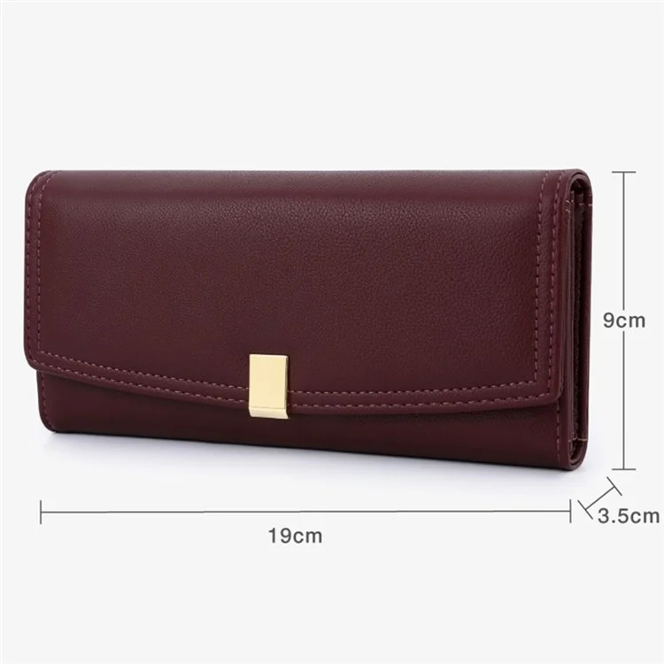 TAILIAN T5601-130 Damen Geldbörse Lange Trifold Geldbörse PU-Leder Clutch Bag - Aprikose