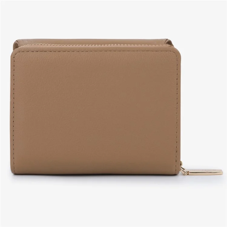 TAILIAN T6111-003 Женский короткий кошелек Simple PU Leather Folding Purse - Бордовый