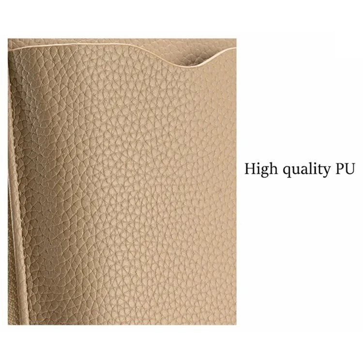 F841 Women's PU Leather Crossbody Bag Purse Cell Phone Carrying Pouch Wallet - Apricot