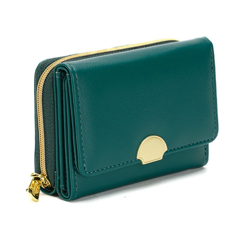 5587 Women's Wallet PU Leather Card Holder Pouch Coin Storage Clutch Purse - Green