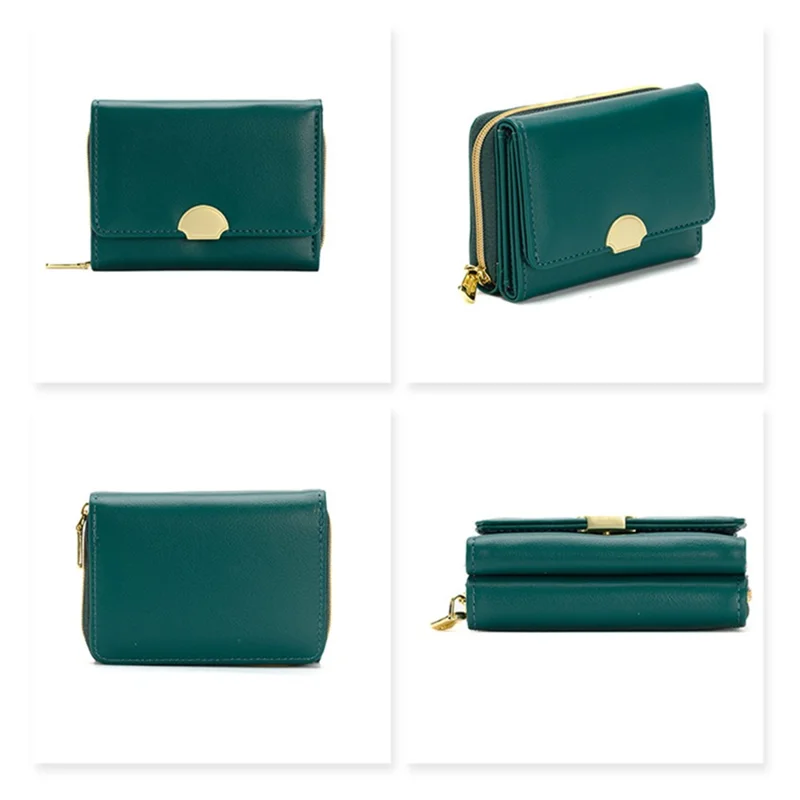 5587 Women's Wallet PU Leather Card Holder Pouch Coin Storage Clutch Purse - Green